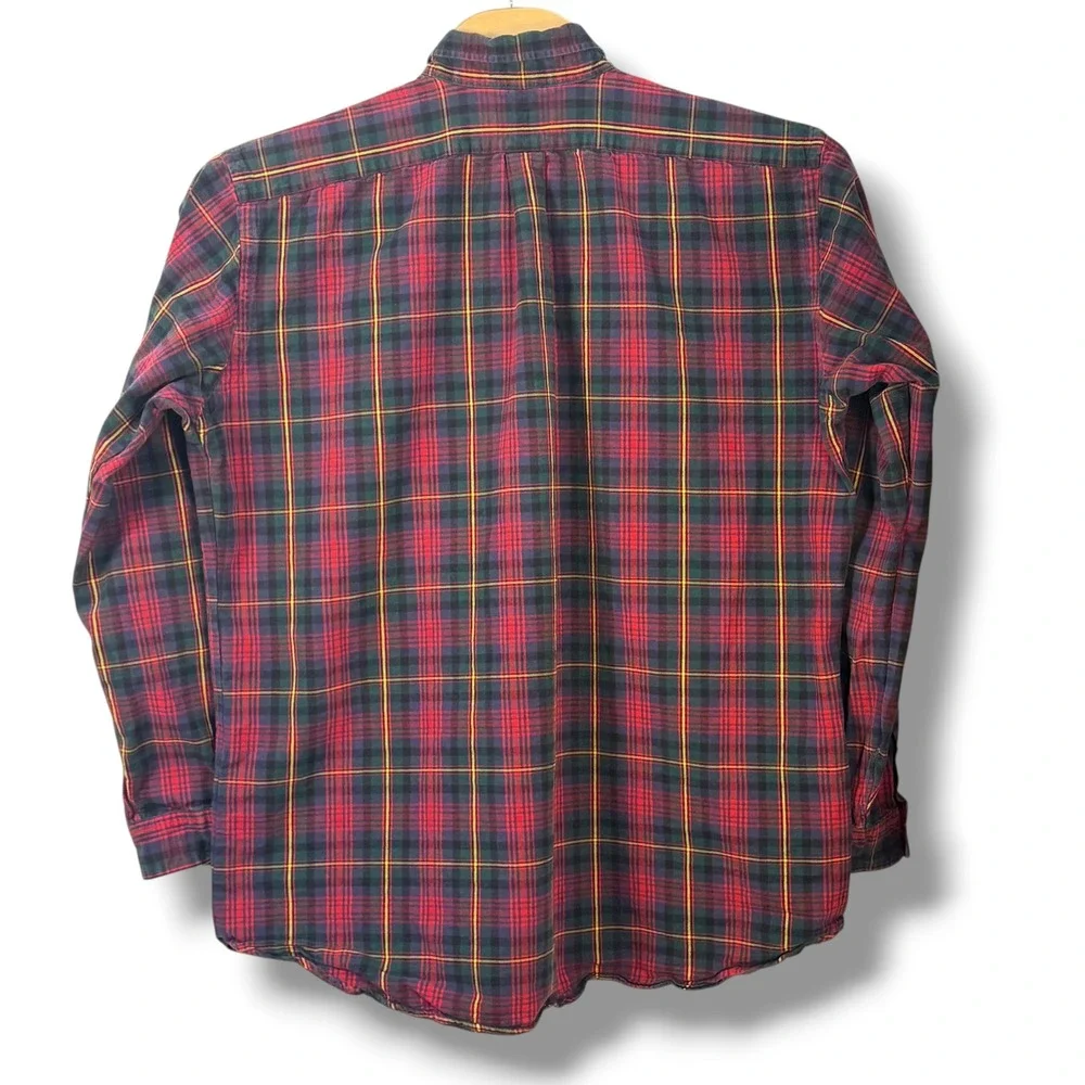 Polo Ralph Lauren Button Down Shirt Mens 2XLT‎ Red Plaid Long Sleeve Pony Logo